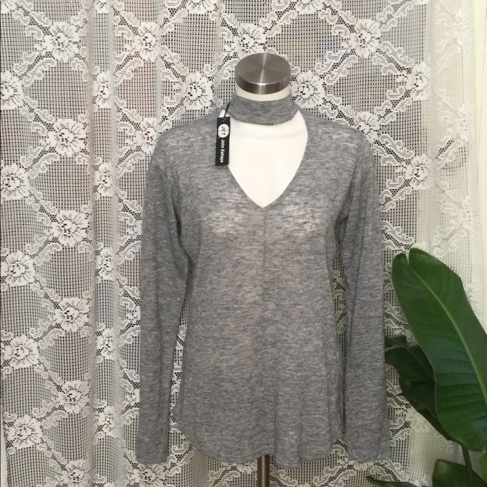 Jet by John Eshaya Women's Gray Blouse Size P/S